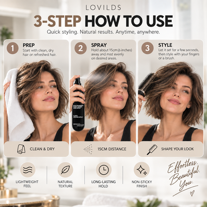 LOVILDS Volumizing & Hold Hair Spray – Lightweight, Bouncy Volume & Long-Lasting Style